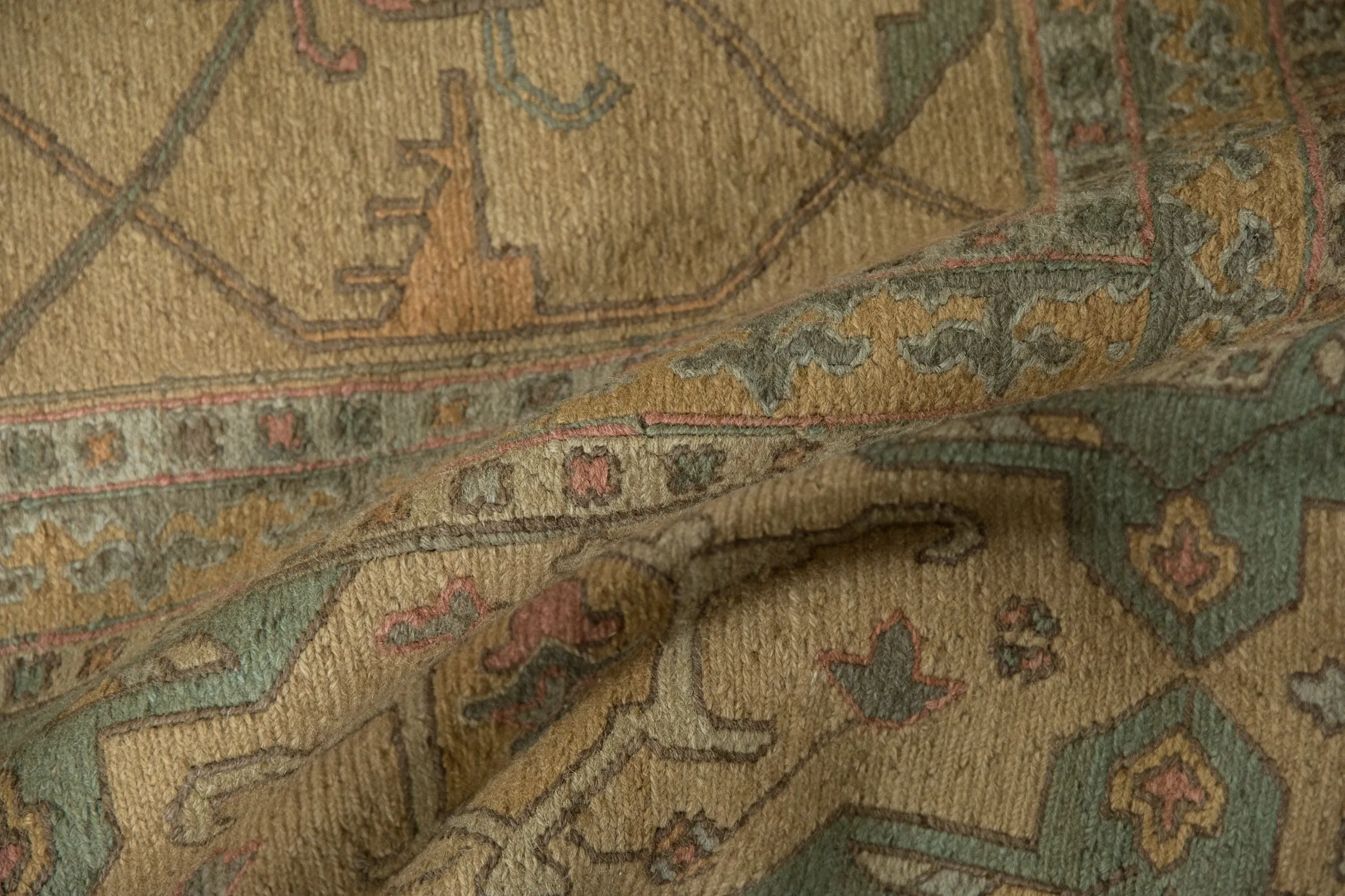 10x13.5 New Tea Washed Indian Soumac Design Carpet