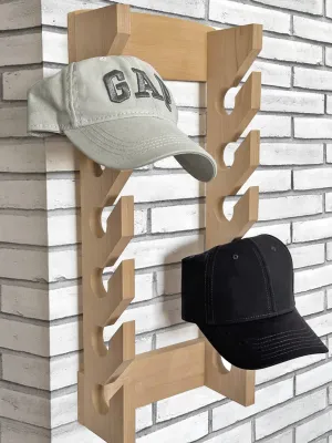 12 Baseball Hat Organizer, Wall Hat Rack, Solid Wood, Entryway Storage, Baseball Hat Holder Christmas Gift for Him, Housewarming gift