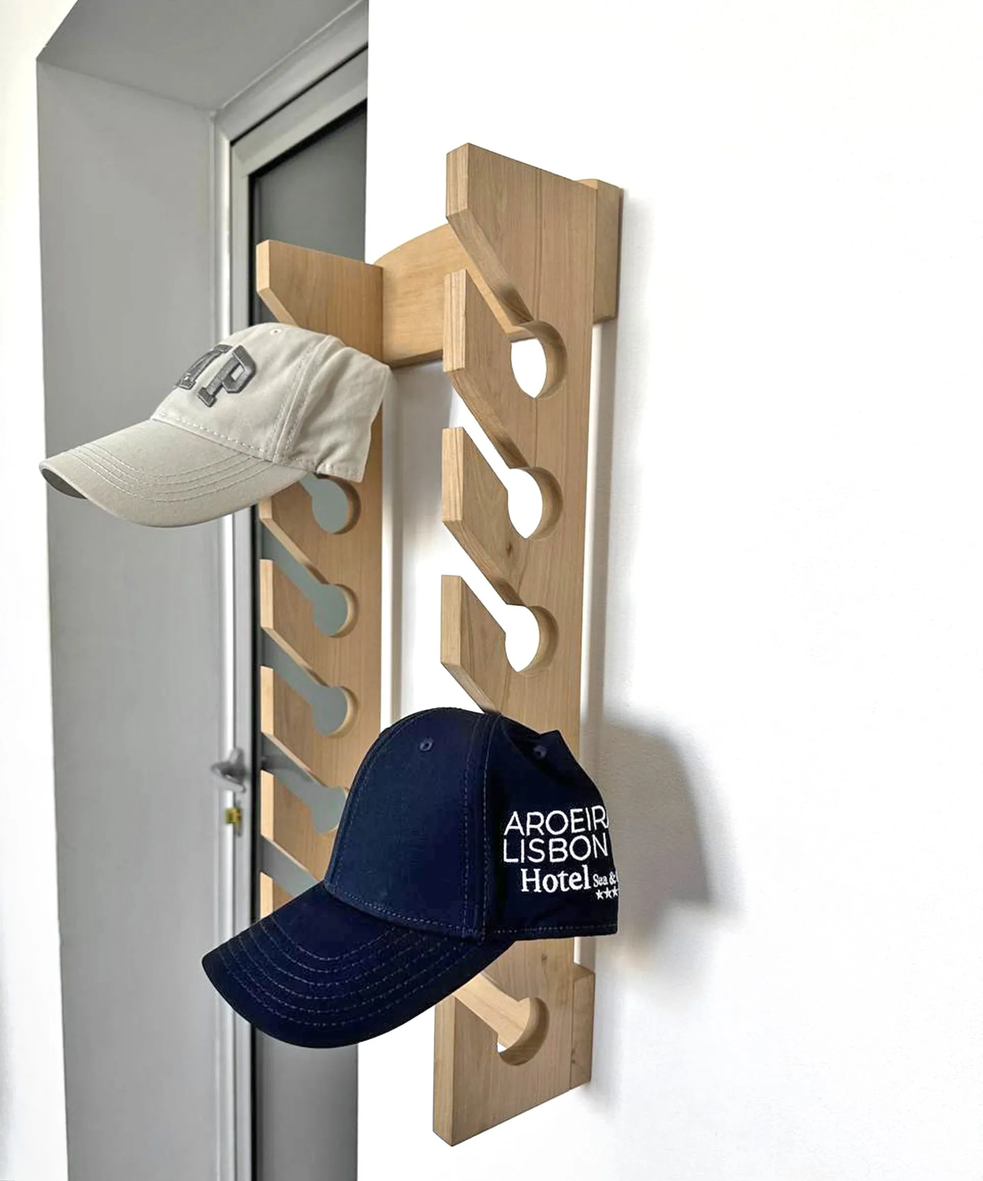 12 Baseball Hat Organizer, Wall Hat Rack, Solid Wood, Entryway Storage, Baseball Hat Holder Christmas Gift for Him, Housewarming gift