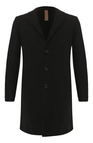 $1,395 ELEVENTY - Black Essential Pure Wool Top Coat - 42 US (52EU)