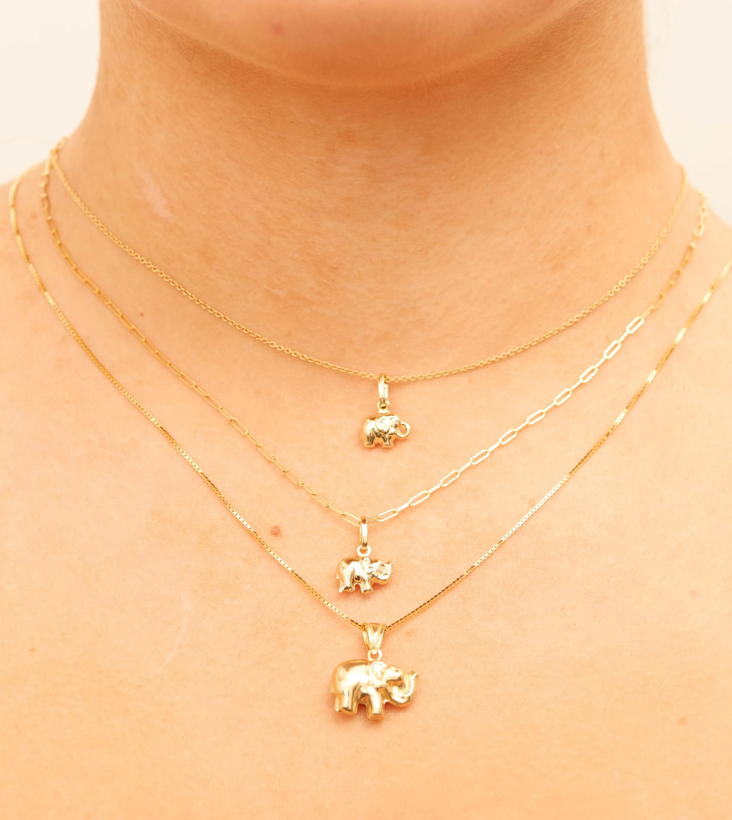14k Gold Elephant Necklace