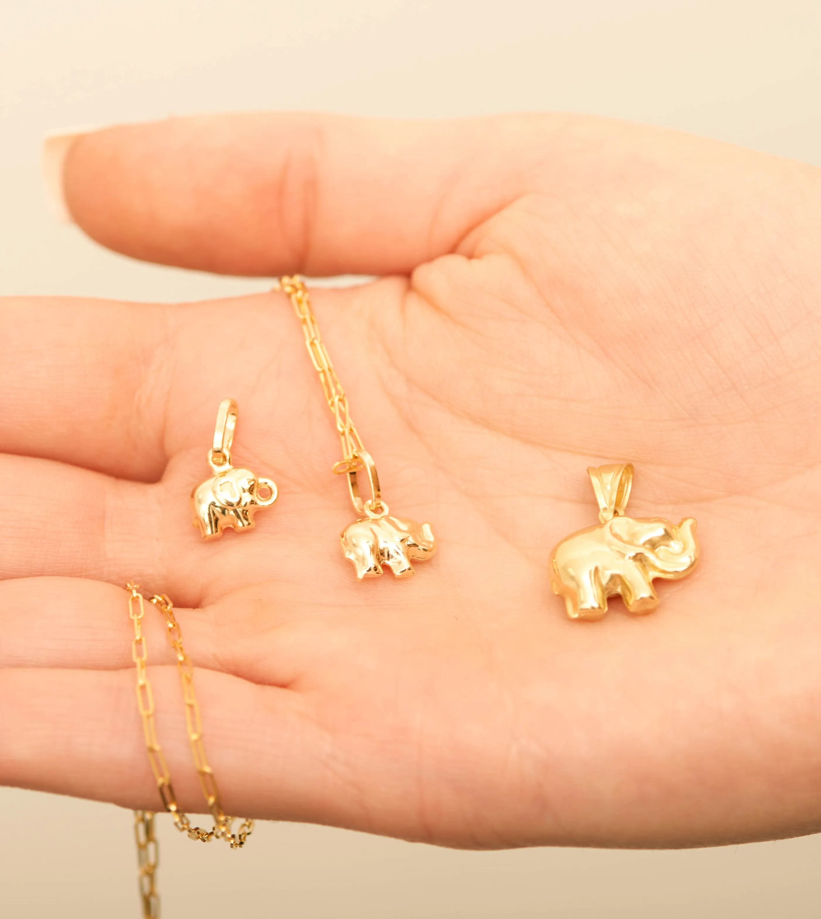 14k Gold Elephant Necklace
