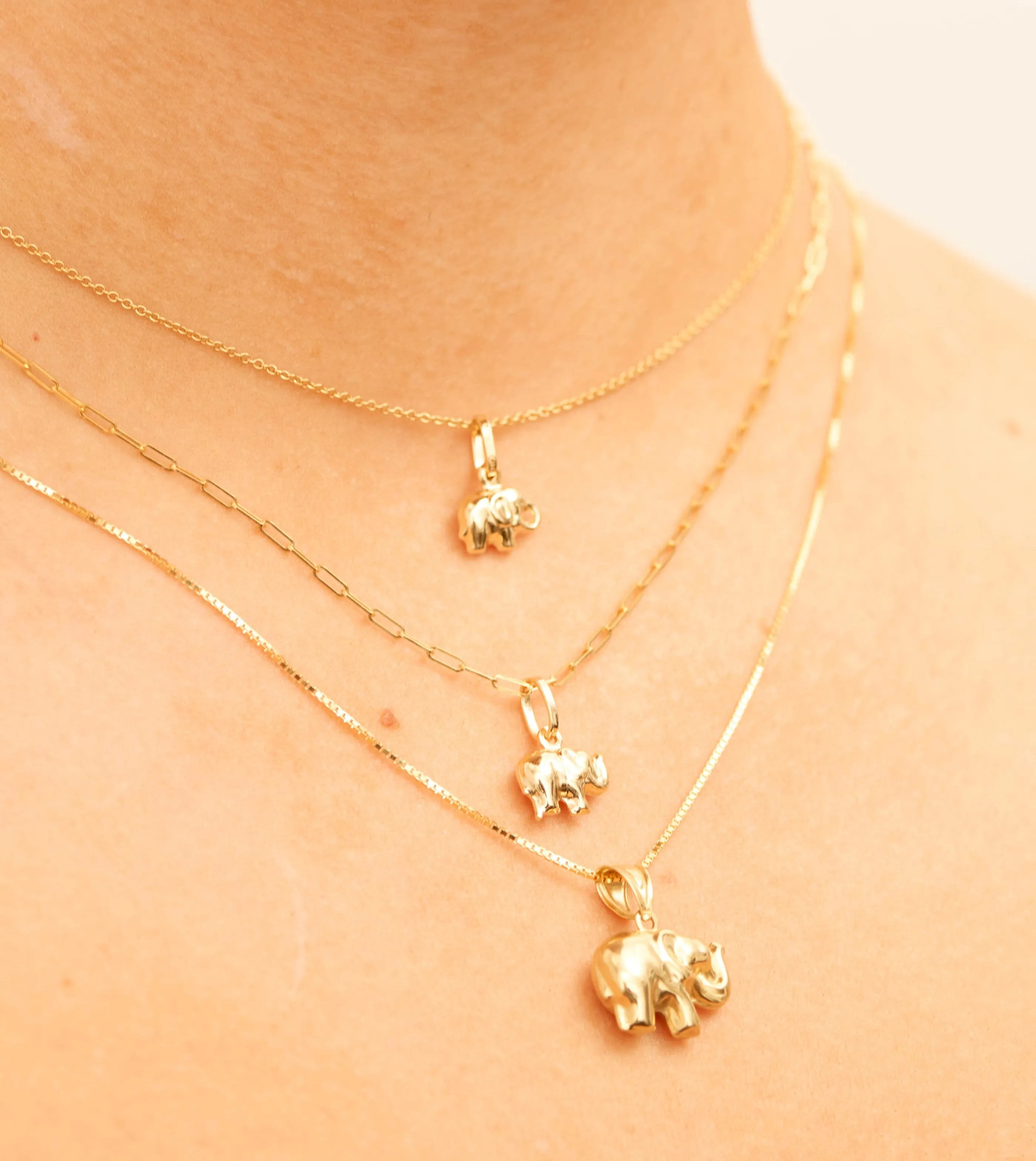 14k Gold Elephant Necklace