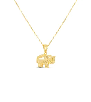 14k Gold Elephant Necklace