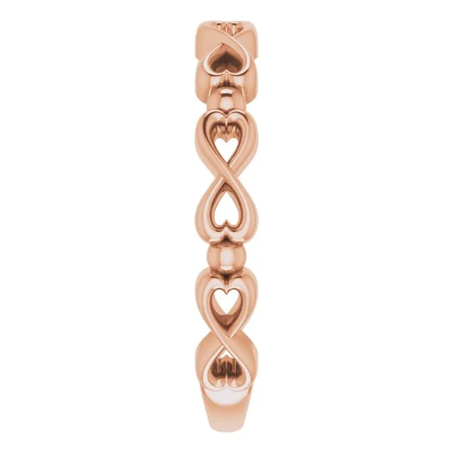 14K Rose Infinity-Inspired Heart Ring