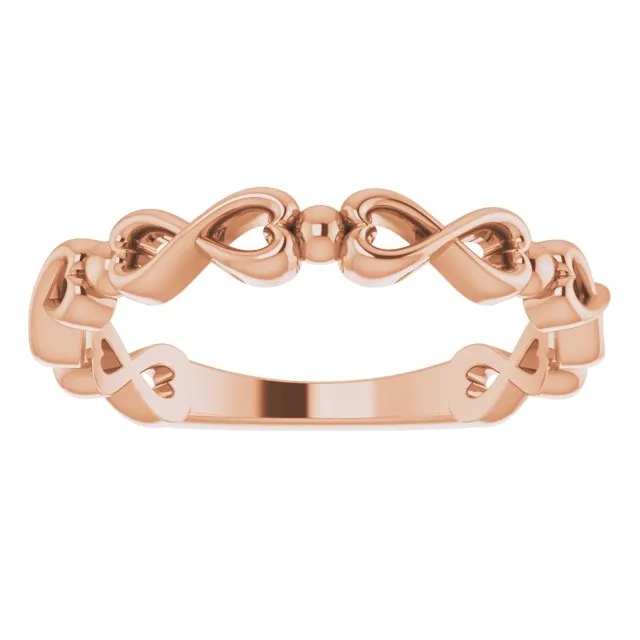 14K Rose Infinity-Inspired Heart Ring