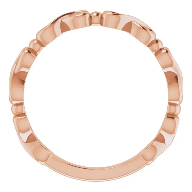 14K Rose Infinity-Inspired Heart Ring