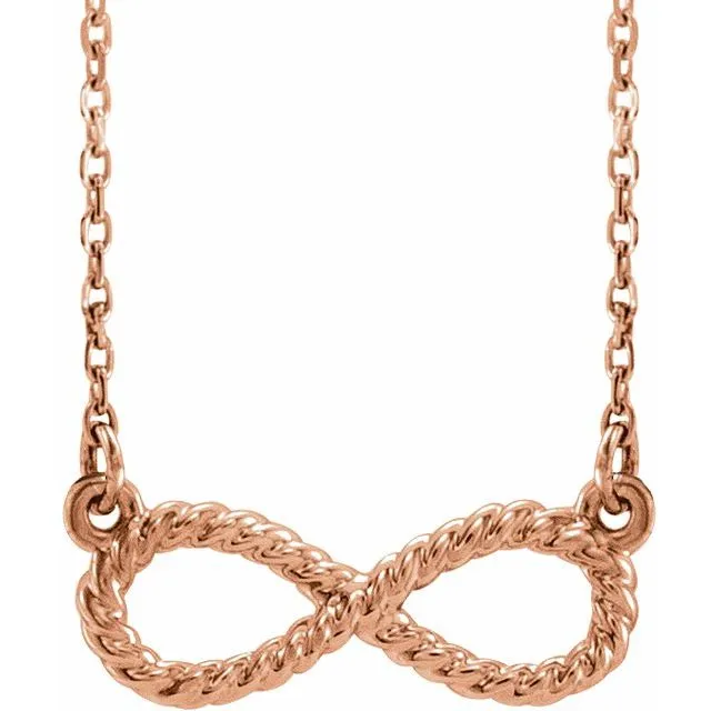 14K Rose Rope Infinity-Inspired 18" Necklace