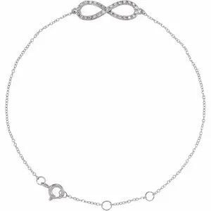 14K White 1/6 CTW Diamond Infinity-Inspired 8" Bracelet