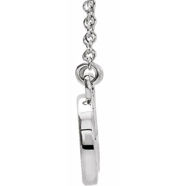 14K White 27.5x8.4 mm Infinity-Inspired Love 17" Necklace
