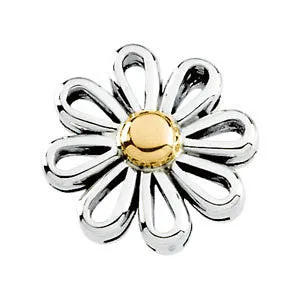 14K White & Yellow Gold Floral-Inspired Pendant