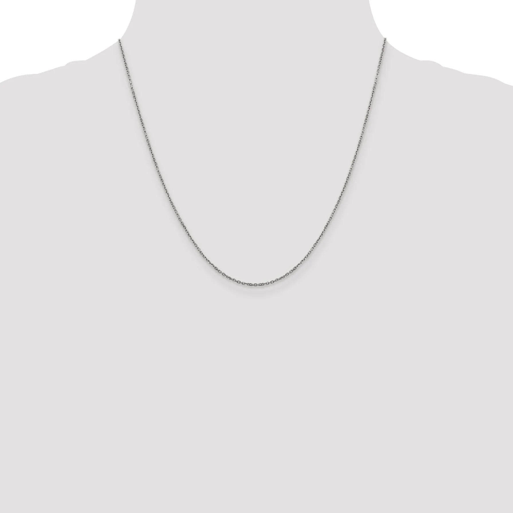 14K White Gold 1.25 mm D.C Rolo Chain