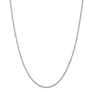 14k White Gold 1.35mm Polished Solid Box Chain