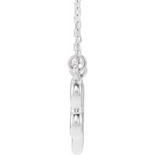 14K White Infinity-Inspired Heart 16-18" Necklace