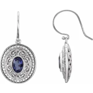 14K White Iolite & 1/3 CTW Diamond Earrings