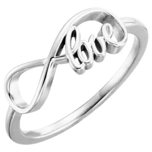 14K White Love Infinity-Inspired Ring