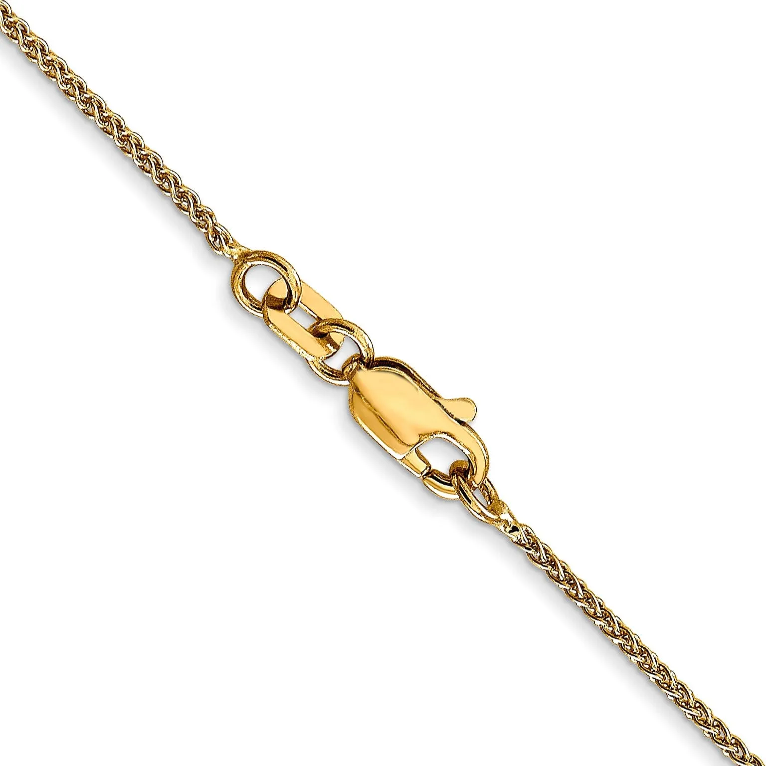 14k Yellow Gold 1mm Spiga Wheat Chain