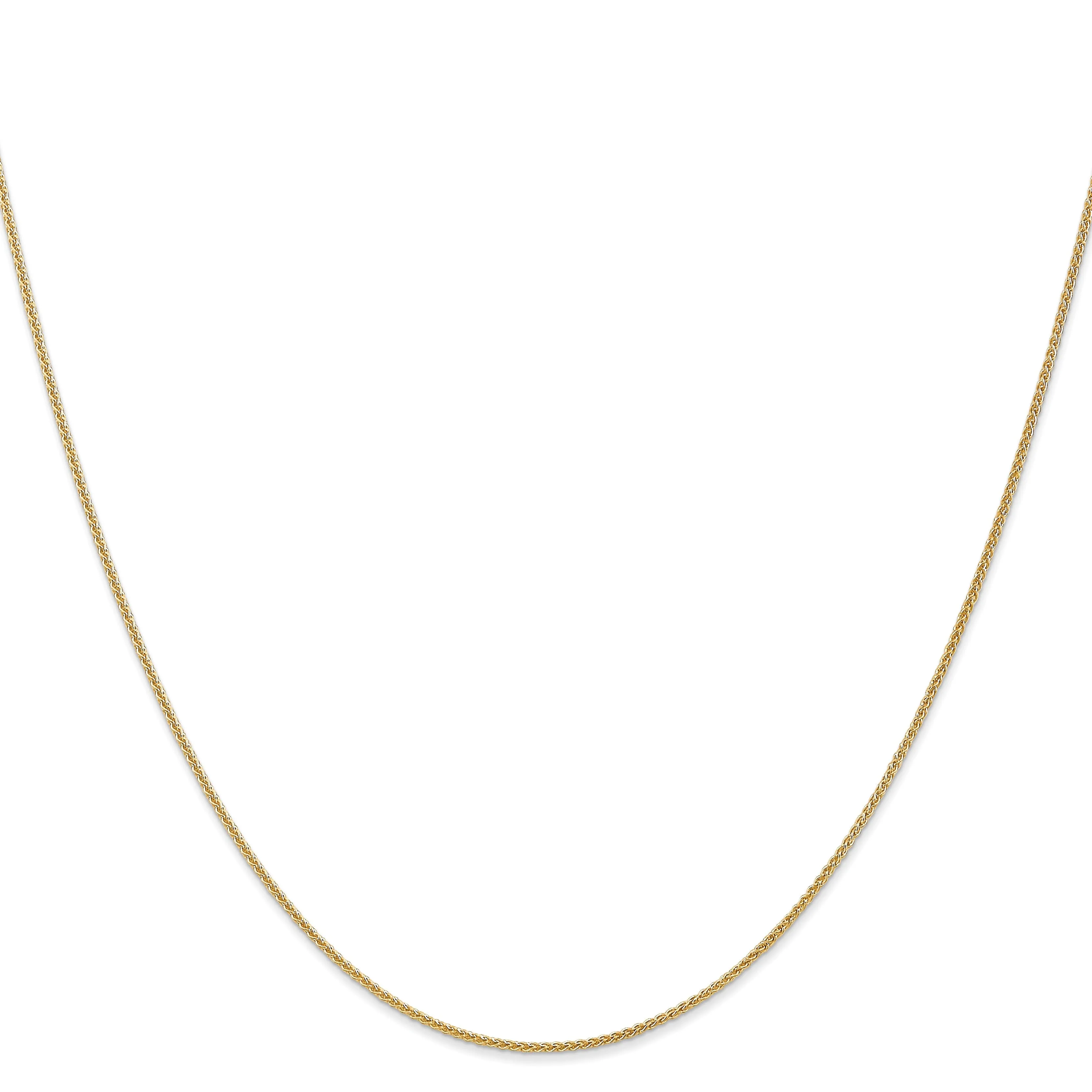 14k Yellow Gold 1mm Spiga Wheat Chain