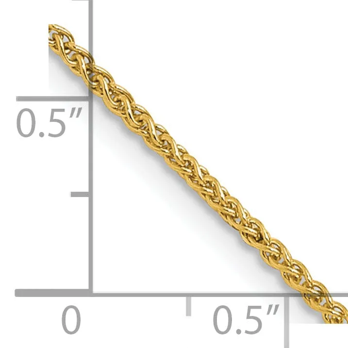 14k Yellow Gold 1mm Spiga Wheat Chain