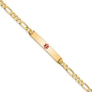 14K Yellow Gold Figaro Link Medical ID Bracelet