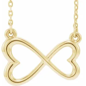 14K Yellow Infinity-Inspired Heart 16-18" Necklace