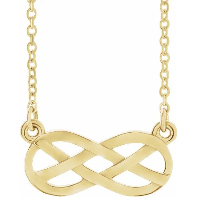 14K Yellow Infinity-Inspired Knot Design 18" Necklace