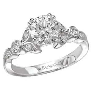 14kt Solitaire with Side Diamonds