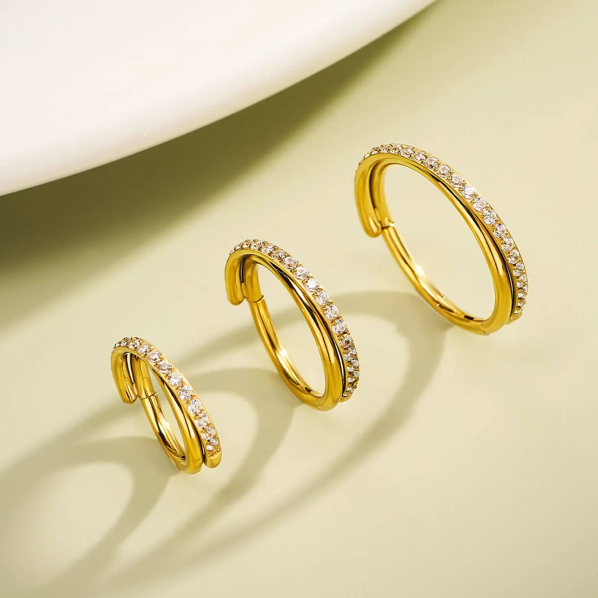 18G CZ Hinged Segment Entwine Nose Ring Cartilage Earring