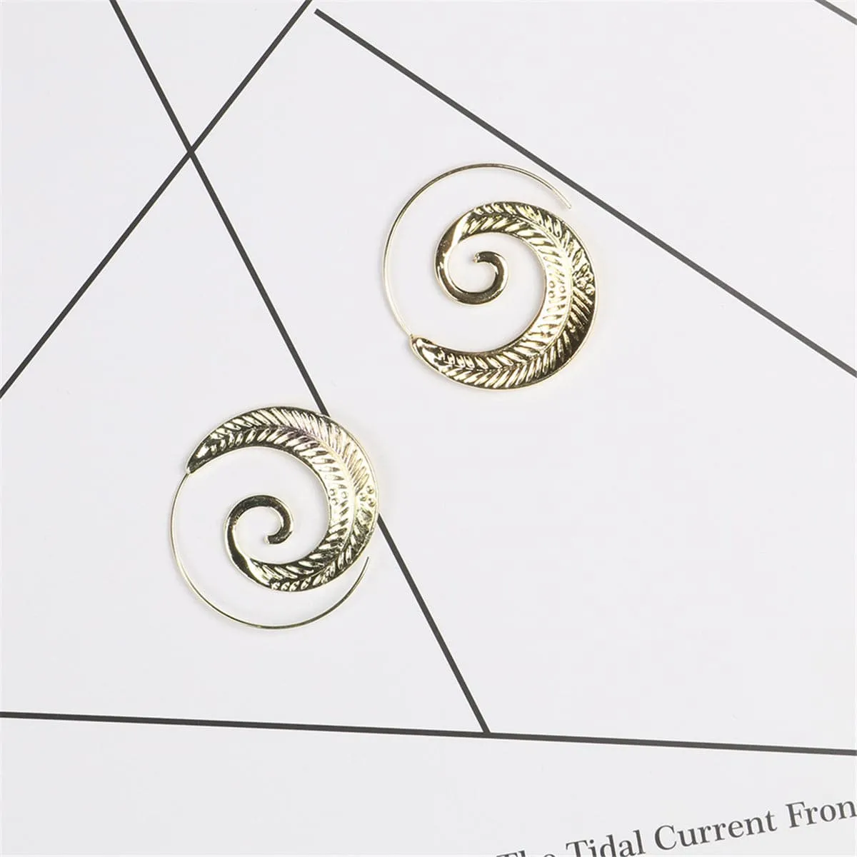 18K Gold-Plated Leaf Swirl Earrings
