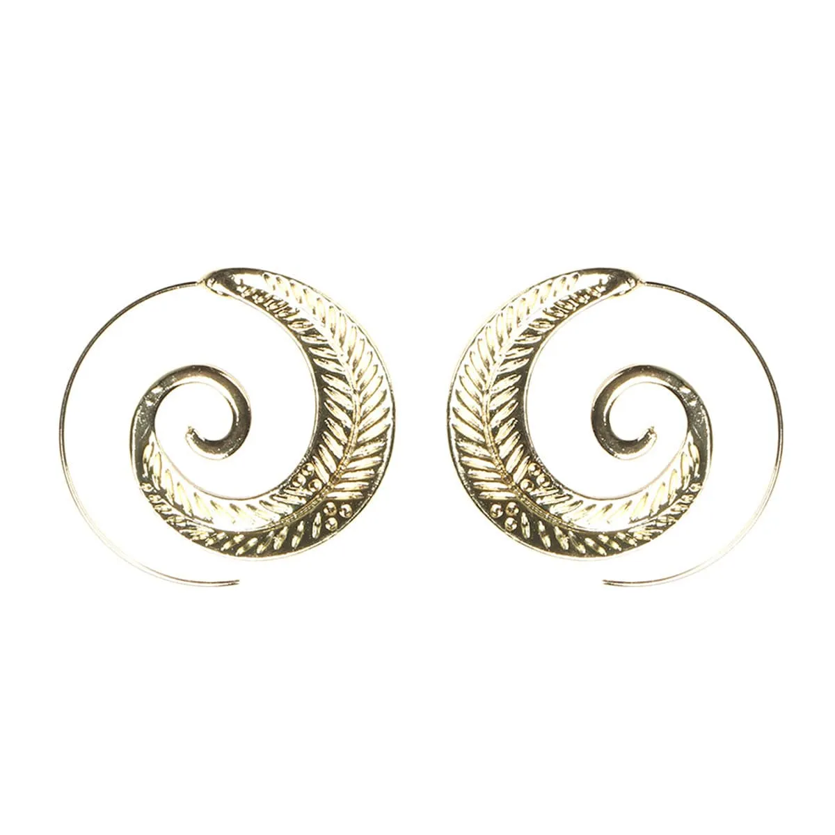 18K Gold-Plated Leaf Swirl Earrings