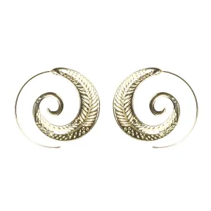 18K Gold-Plated Leaf Swirl Earrings
