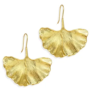 18K Gold-Plated Lotus Leaf Drop Earring