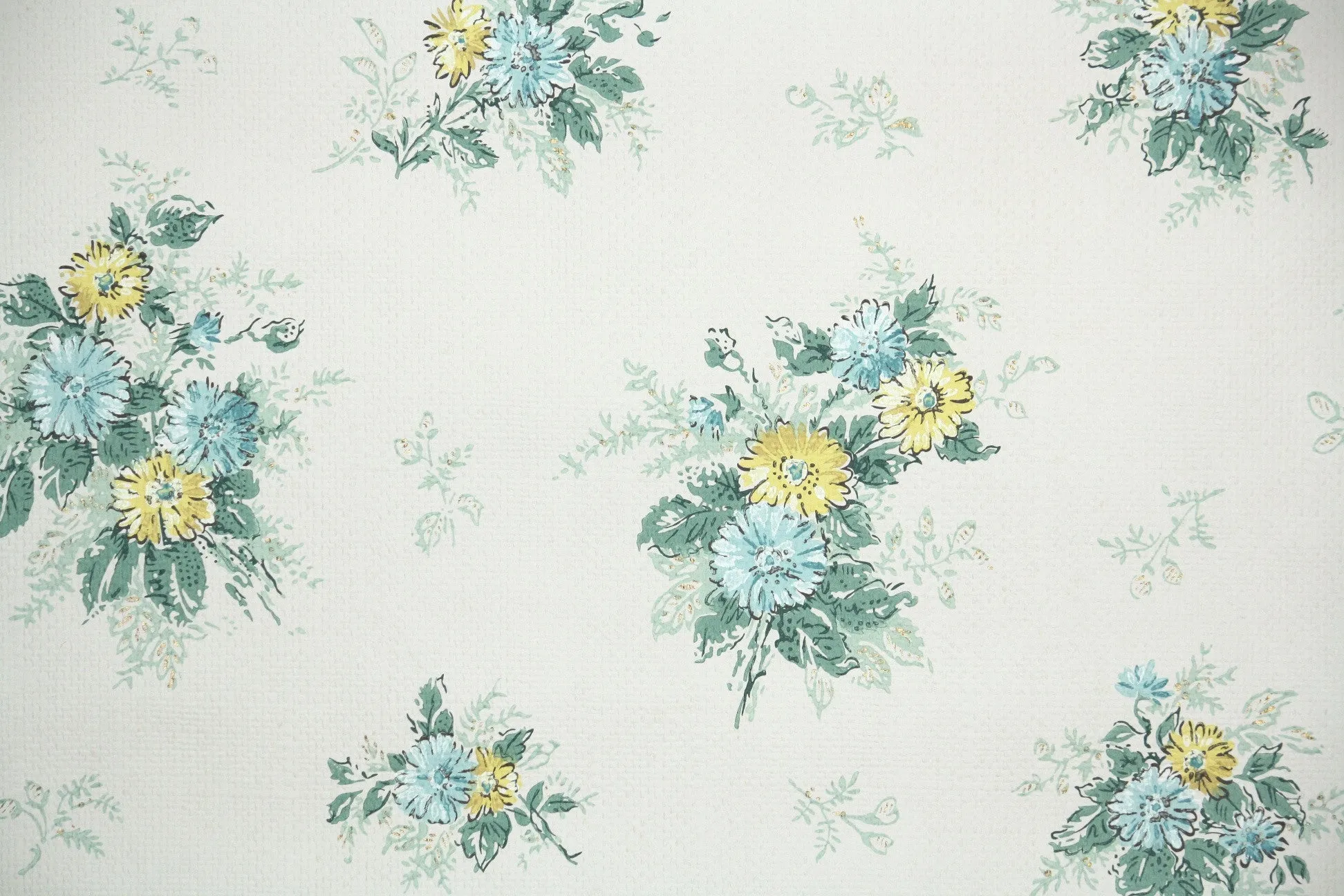 1960s Floral Vintage Wallpaper