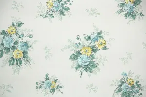 1960s Floral Vintage Wallpaper