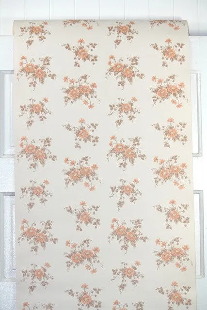 1960s Floral Vintage Wallpaper