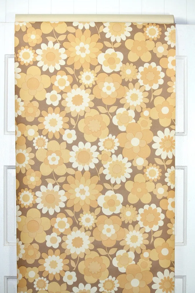 1960s Floral Vintage Wallpaper