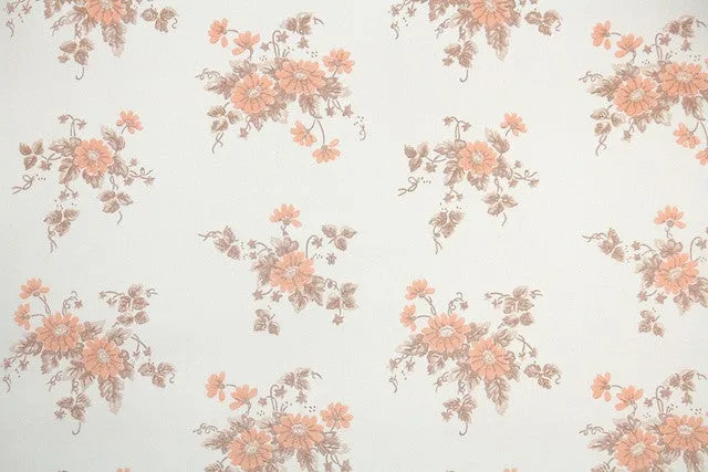 1960s Floral Vintage Wallpaper