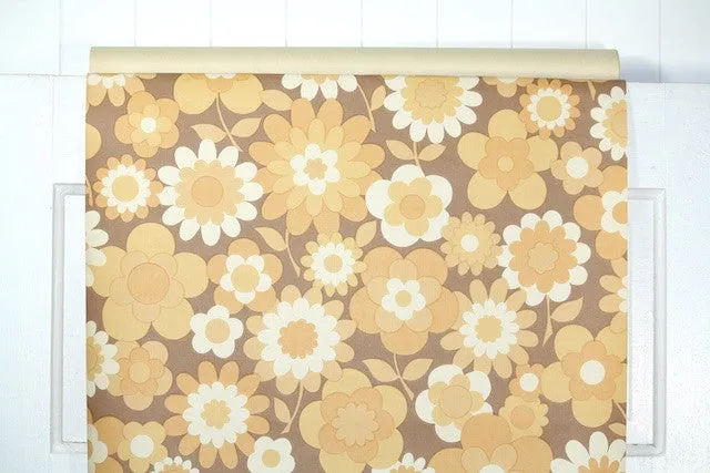 1960s Floral Vintage Wallpaper