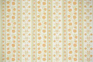 1970s Floral Stripe Vintage Wallpaper