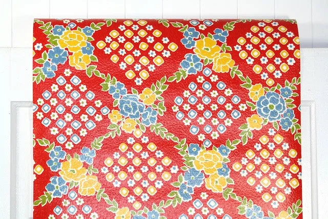 1970s Floral Vintage Wallpaper