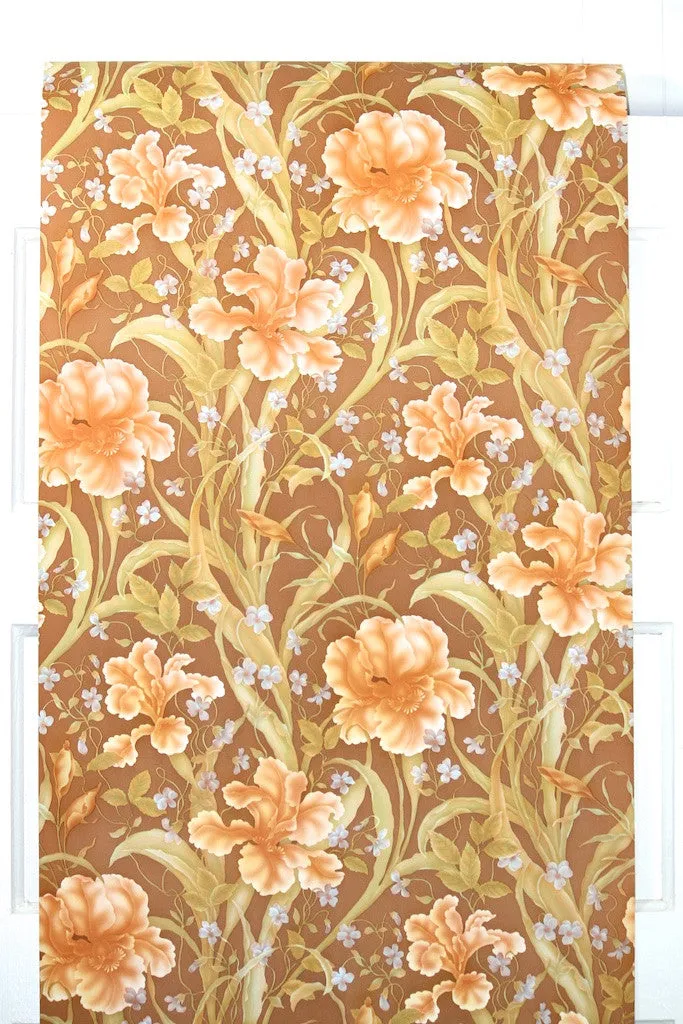 1970s Floral Vintage Wallpaper