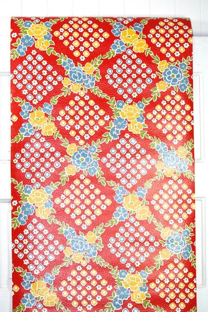 1970s Floral Vintage Wallpaper