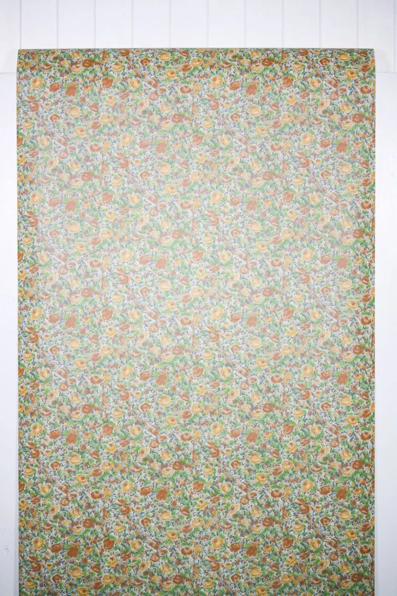 1970s Floral Vinyl Vintage Wallpaper