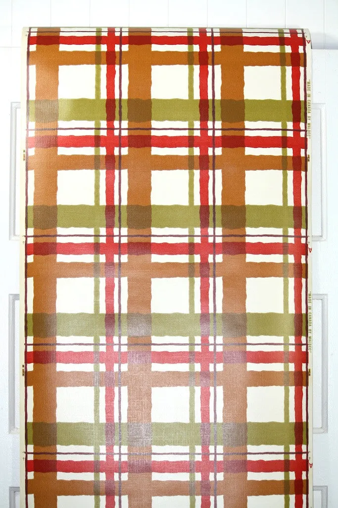 1970s Plaid Vintage Wallpaper