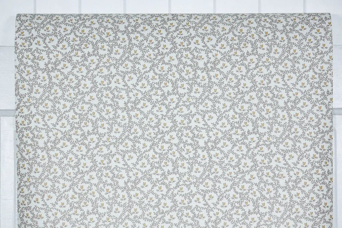 1980s Floral Vintage Wallpaper