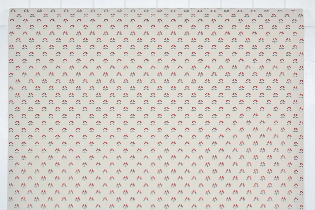 1980s Floral Vintage Wallpaper