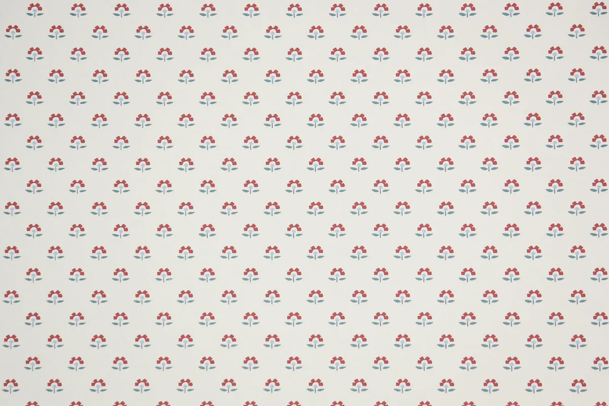 1980s Floral Vintage Wallpaper