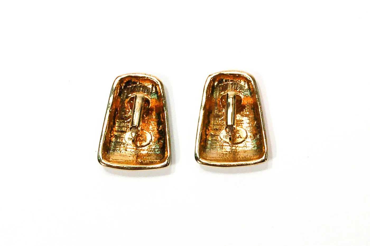 1980's Red White and Blue Clip Earrings