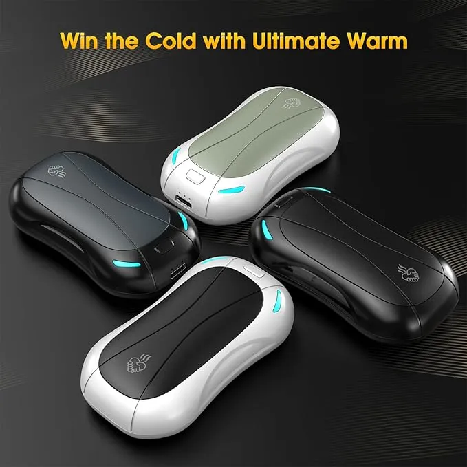 2 Pack Hand Warmers Rechargeable 5200mAh,FANDLISS Electric Hot Hands Hand Warmers,Quick Heating Pocket Heater Reusable Hand Warmer for Outdoor Working/Camping/Golf/Pain Relief,Gifts for Men/Women