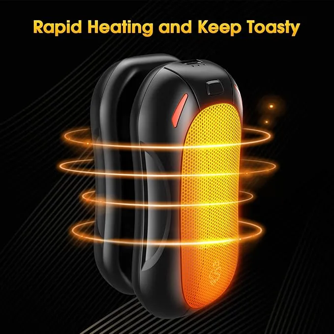 2 Pack Hand Warmers Rechargeable 5200mAh,FANDLISS Electric Hot Hands Hand Warmers,Quick Heating Pocket Heater Reusable Hand Warmer for Outdoor Working/Camping/Golf/Pain Relief,Gifts for Men/Women